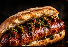 Choripán con chimichurri